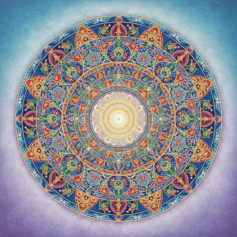 Tibetan Buddhist mandala representing the union of appearance and emptiness