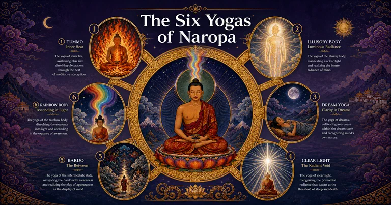 Los seis yogas de Naropa explicados: Una guía completa